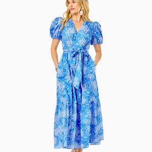 Lilly Pulitzer Ezralyn Cotton Short Sleeve Maxi Dress